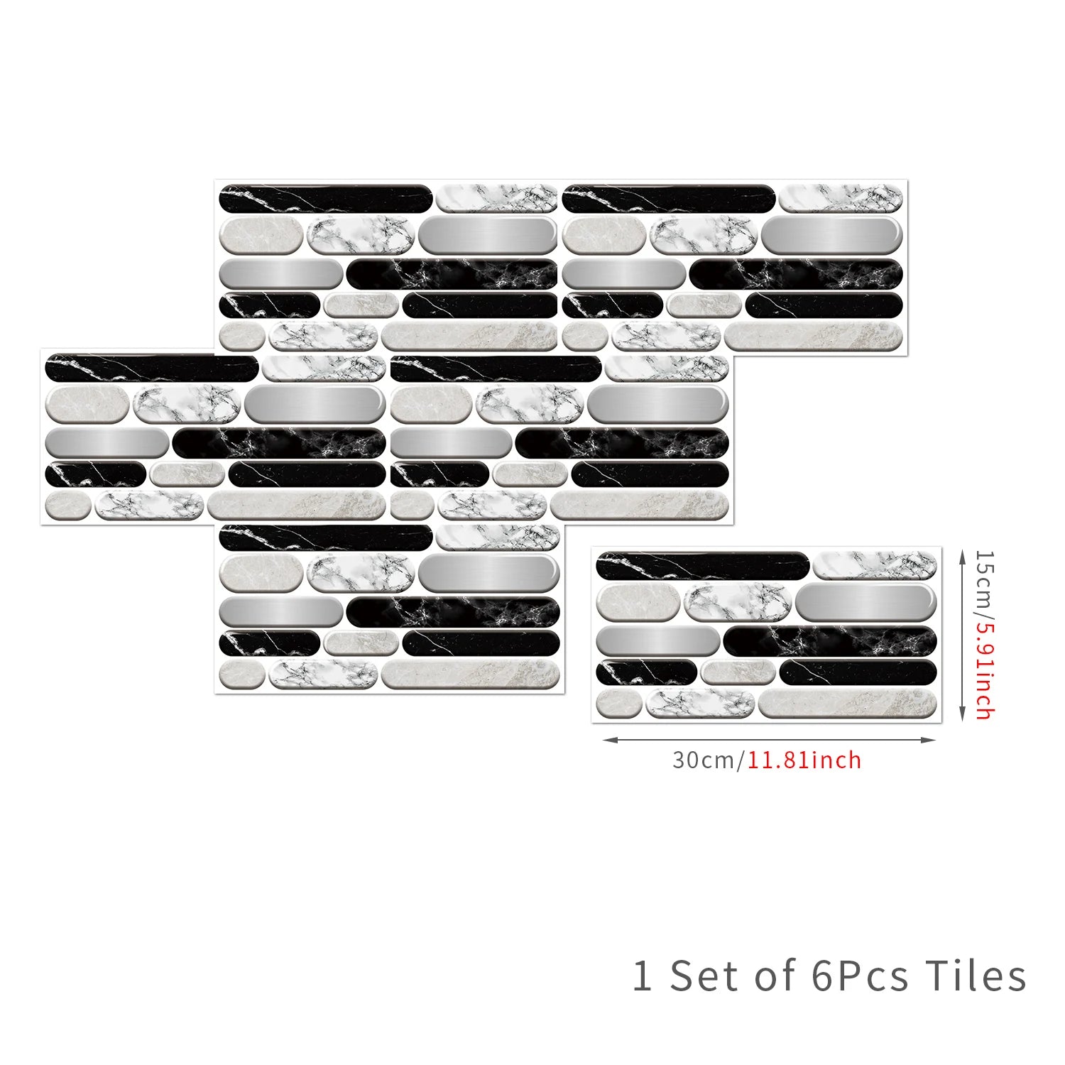 Waterproof Self Adhesive Removable 3D DIY Modern Grayish White Marble Tile Wall Sticker Bathroom Kitchen Cupboard Home Decor