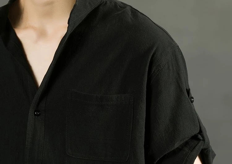 Áo Sơ Mi Trắng Nam Linen Cotton Ngắn Tay Thời Trang - Daisan Mart