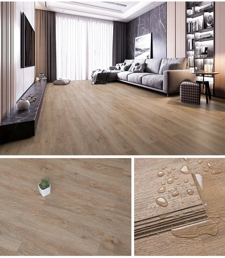 3D Self-Adhesive Thick Wood Grain Floor sticker Wallpaper Modern Wall Sticker Waterproof Living Room Toilet Kitchen Home Decor