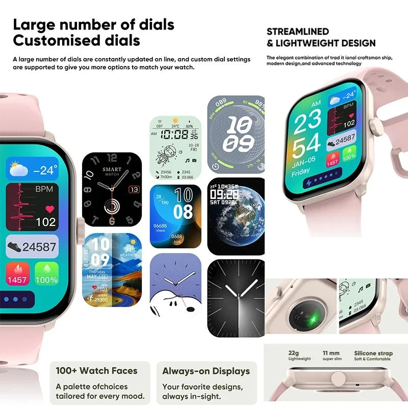 Đồng hồ thông minh 2025 AMOLED GPS cho IOS Huawei Xiaomi