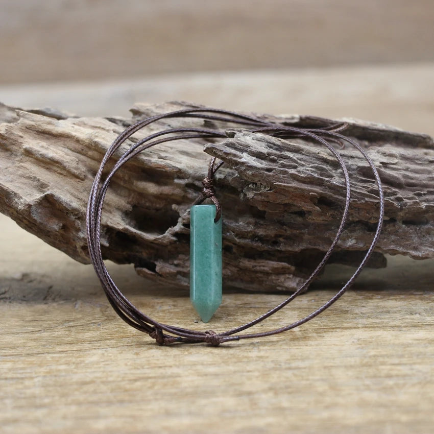 Hexagonal Natural Quartz Stone Necklace