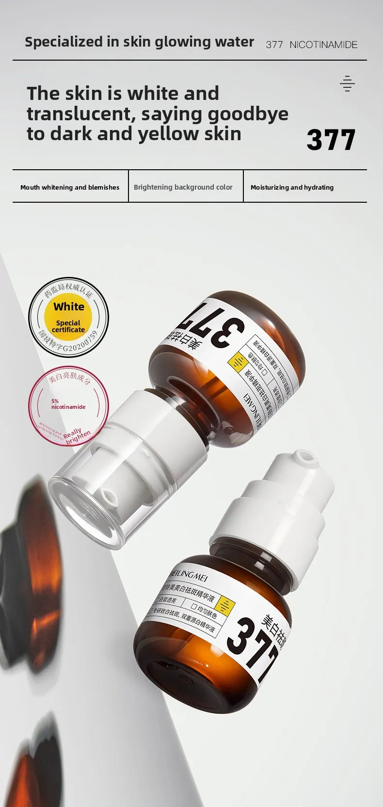 Niacinamide Serum for Dark Spots, Brightening Skin, Moisturizing