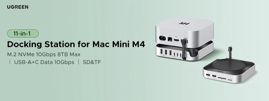 UGREEN 10Gbps USB C HUB 4K60Hz Type-C to HDMI RJ45 PD100W SD&TF USB Adapter for Macbook iPad Samsung Laptop Accessories Docking