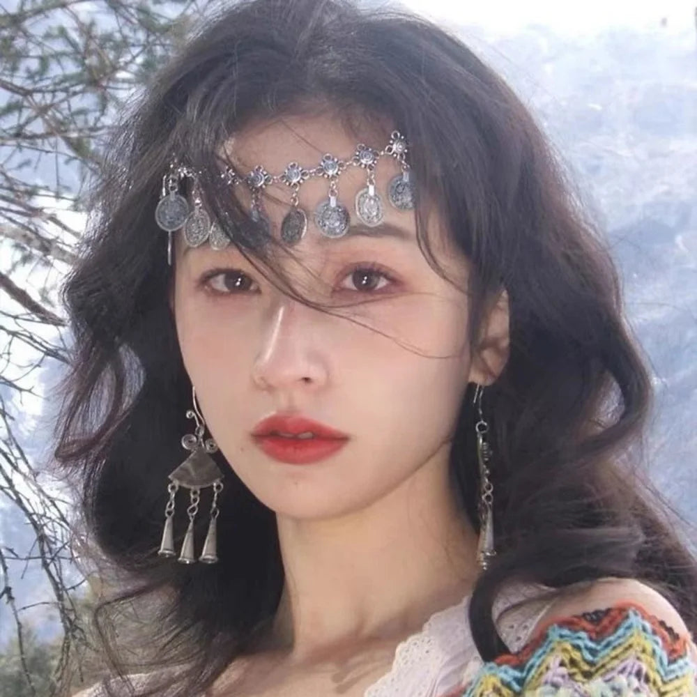 Trâm Cài Tóc Nữ Đá Đỏ Sang Trọng Hoa Rủ Quyến Rũ