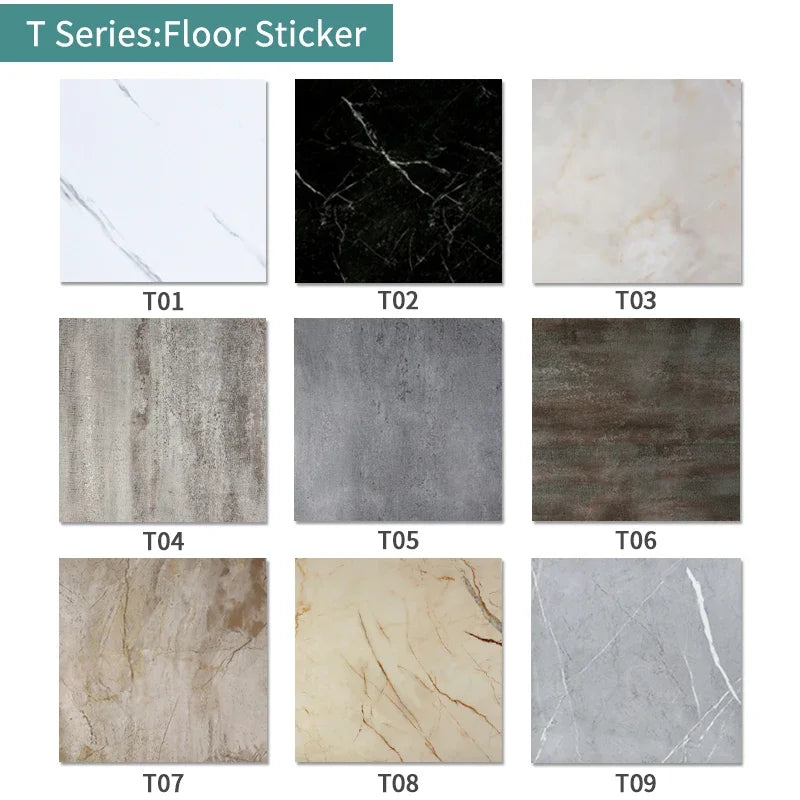 10/20/30pcs of PVC Imitation Marble Floor Stickers Self-adhesive Wall Stickers Waterproof Bathroom Decoration Decals 30*30cm