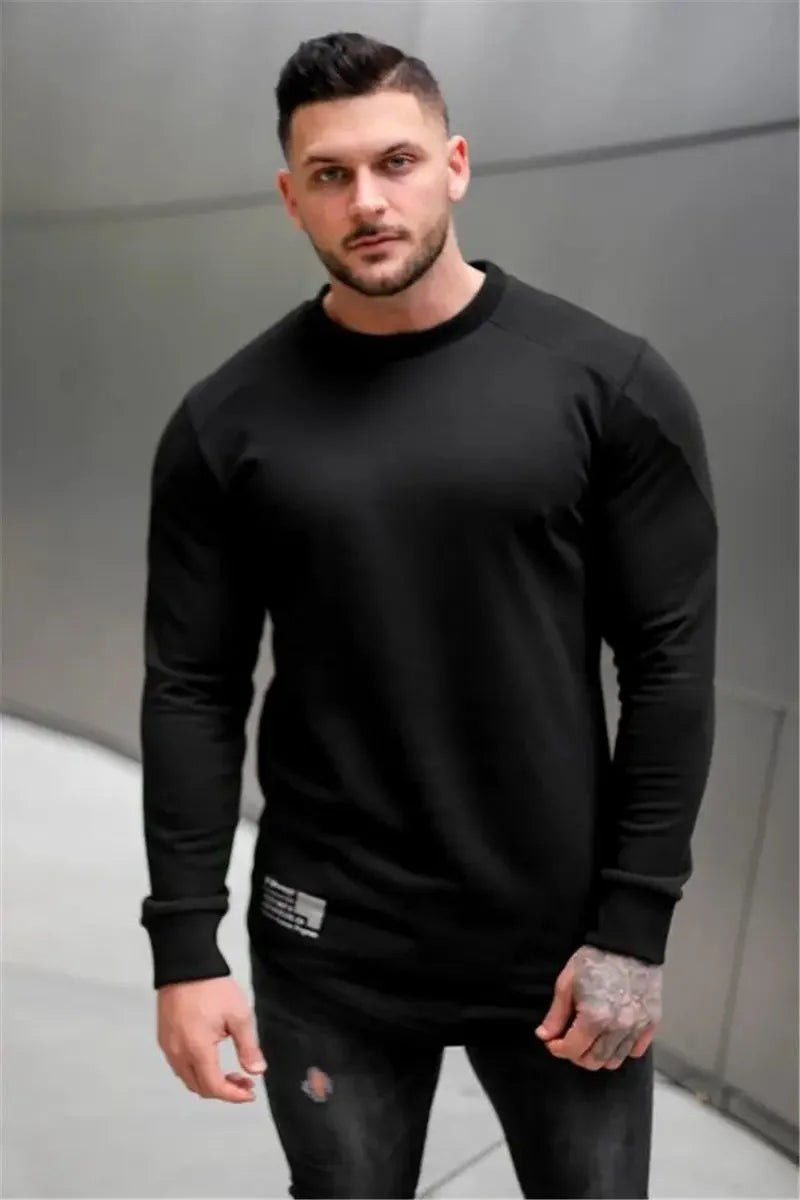 Men's Slim Fit Long Sleeve Gym T-Shirt Fashion 2025
