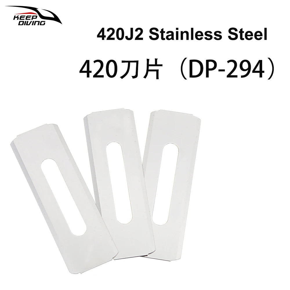 3PCS/lot Replaced Blades for KEEP DIVING Cutting Special Knife Line Cutter Ceramic/Titanium Plated/Stainless Steel Blade Secant