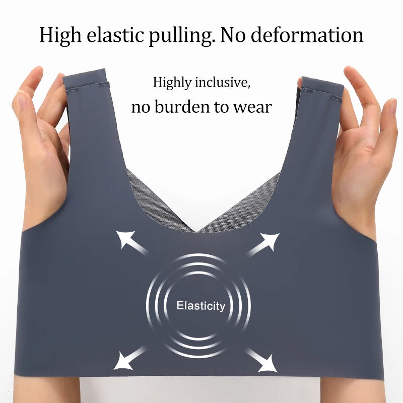 Áo Ngực Nữ Không Đường May Ren Đẩy Nâng Plus Size