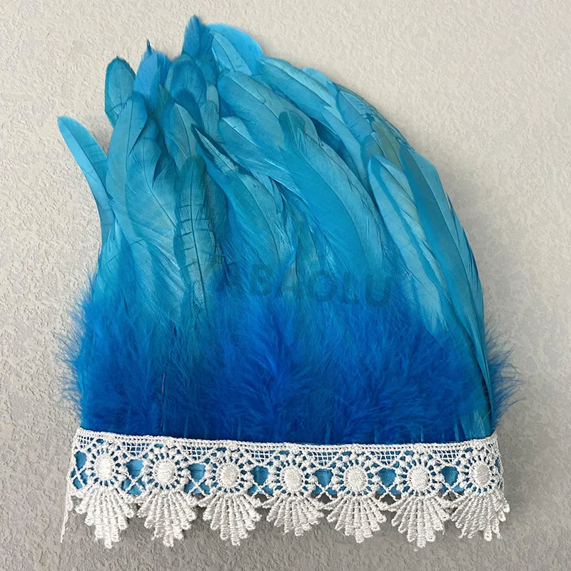 Natural Feather Sleeve Cuffs Gloves Party Cosplay Lace Wrist Cuffs Fur Sleeve Furry Accessories Carnival Stage Show Costume - Daisan Mart