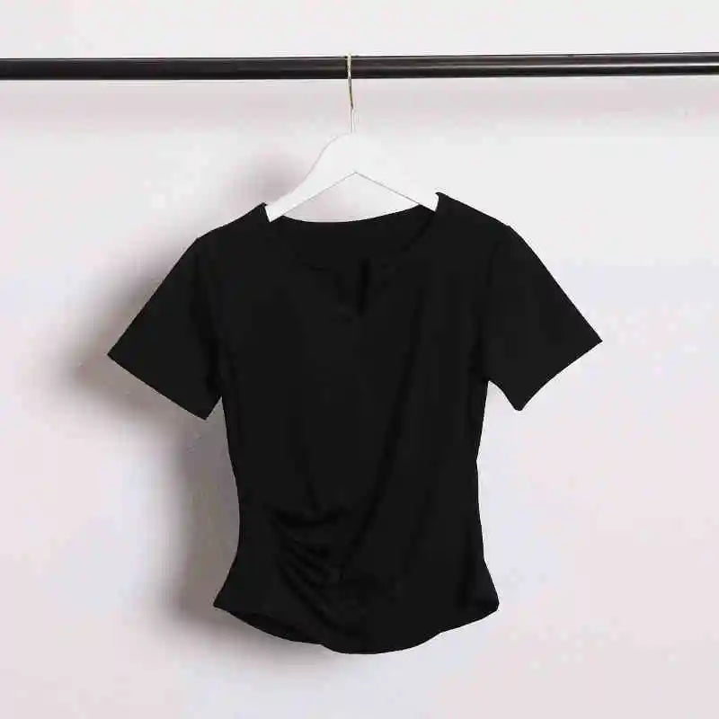 Sexy Fashion Women's Bodycon Gym Shirt with Chest Pad