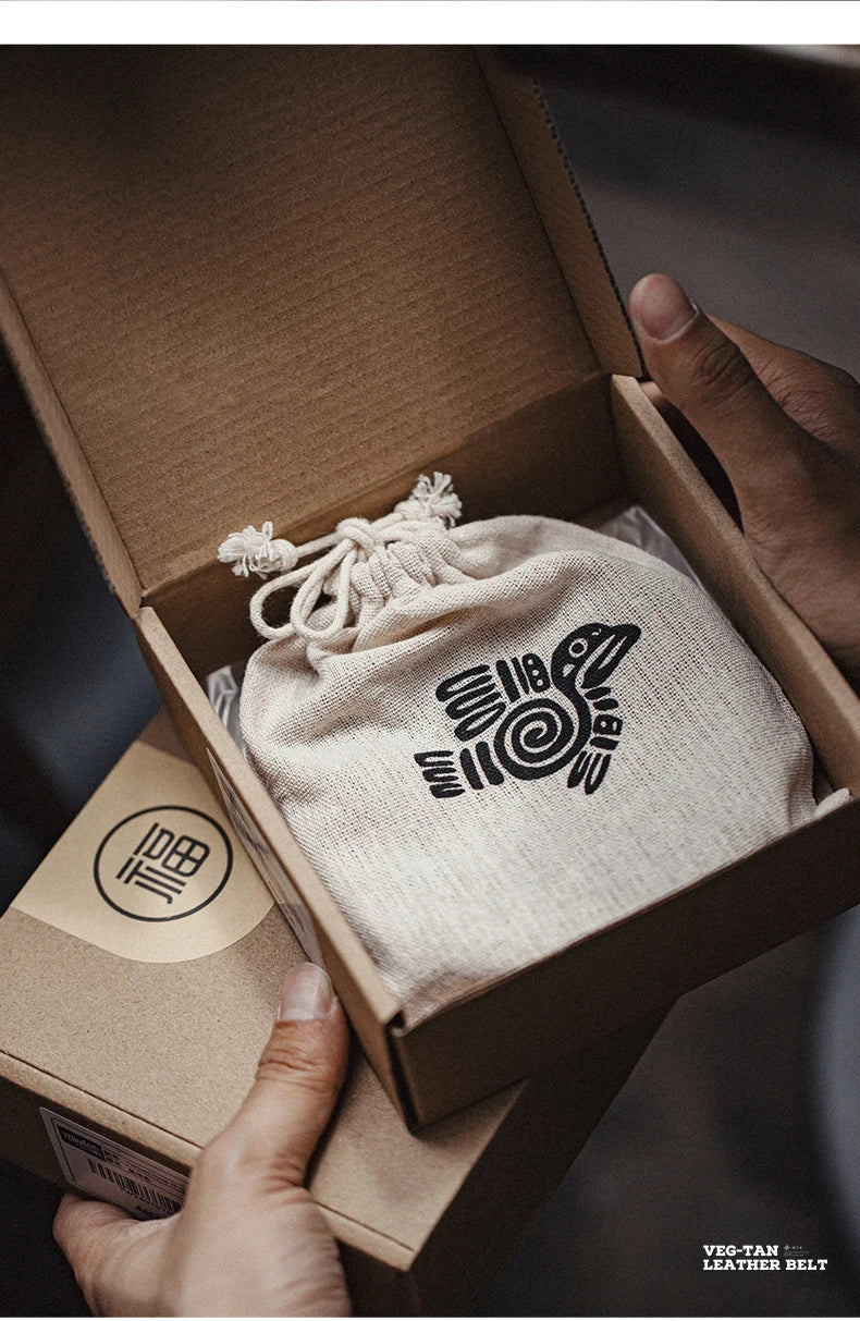 Thắt lưng da bò 2 lớp Vintage nam nâu Maden