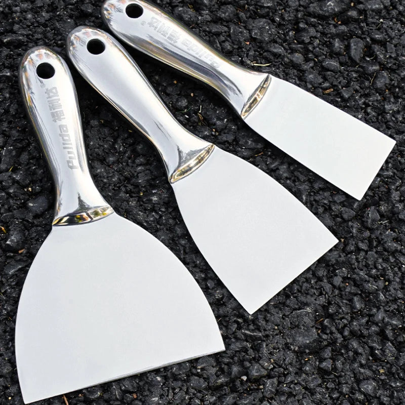 Construction Integrated Blade Cleaning Tool Putty Scraper Blade Cleaning Shovel Blade Stainless Steel Putty Knife Batch Knife