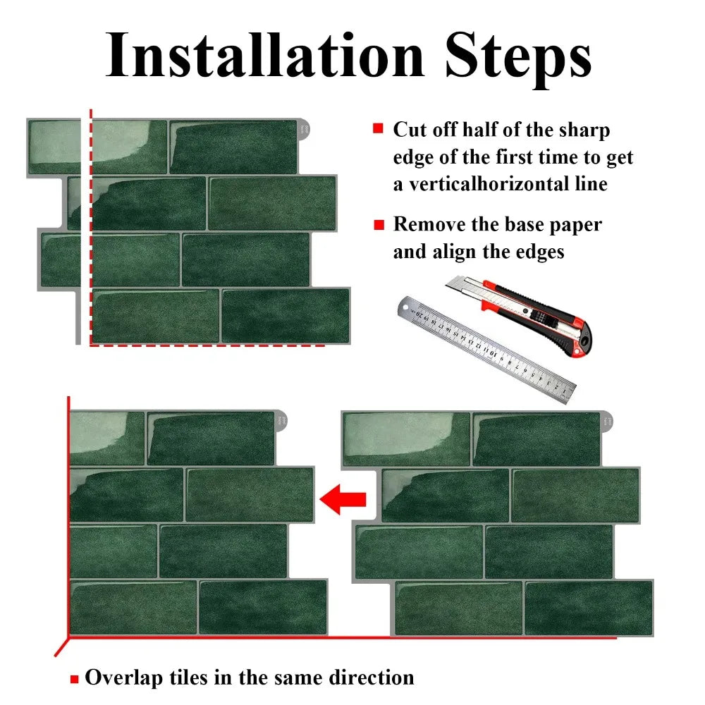 Gạch Dán Tường 3D Chống Thấm - Trang Trí Nhà Bếp