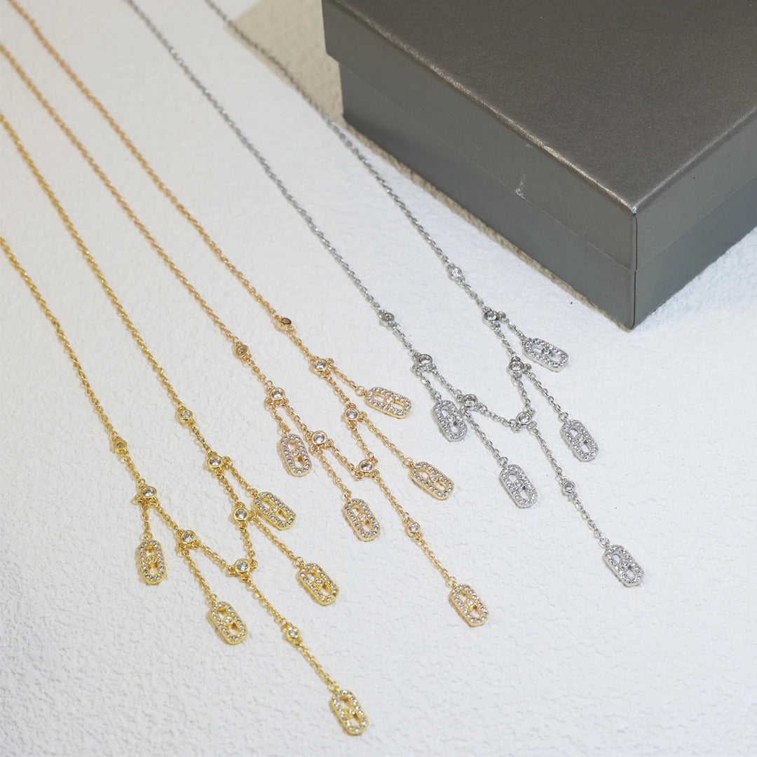 High-Quality 925 Silver Women's Necklace - Unique 5 Sides