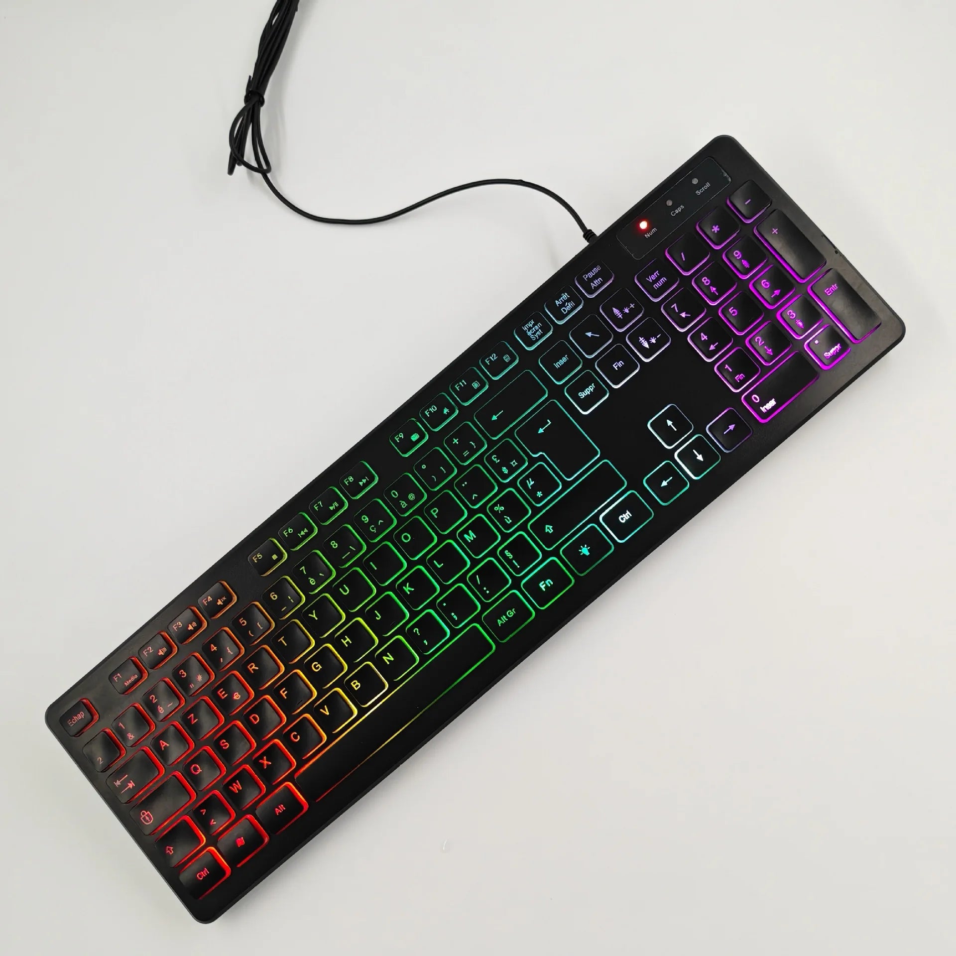 Wired RGB Gaming Mechanical Keyboard, LED Lights, Super Quiet