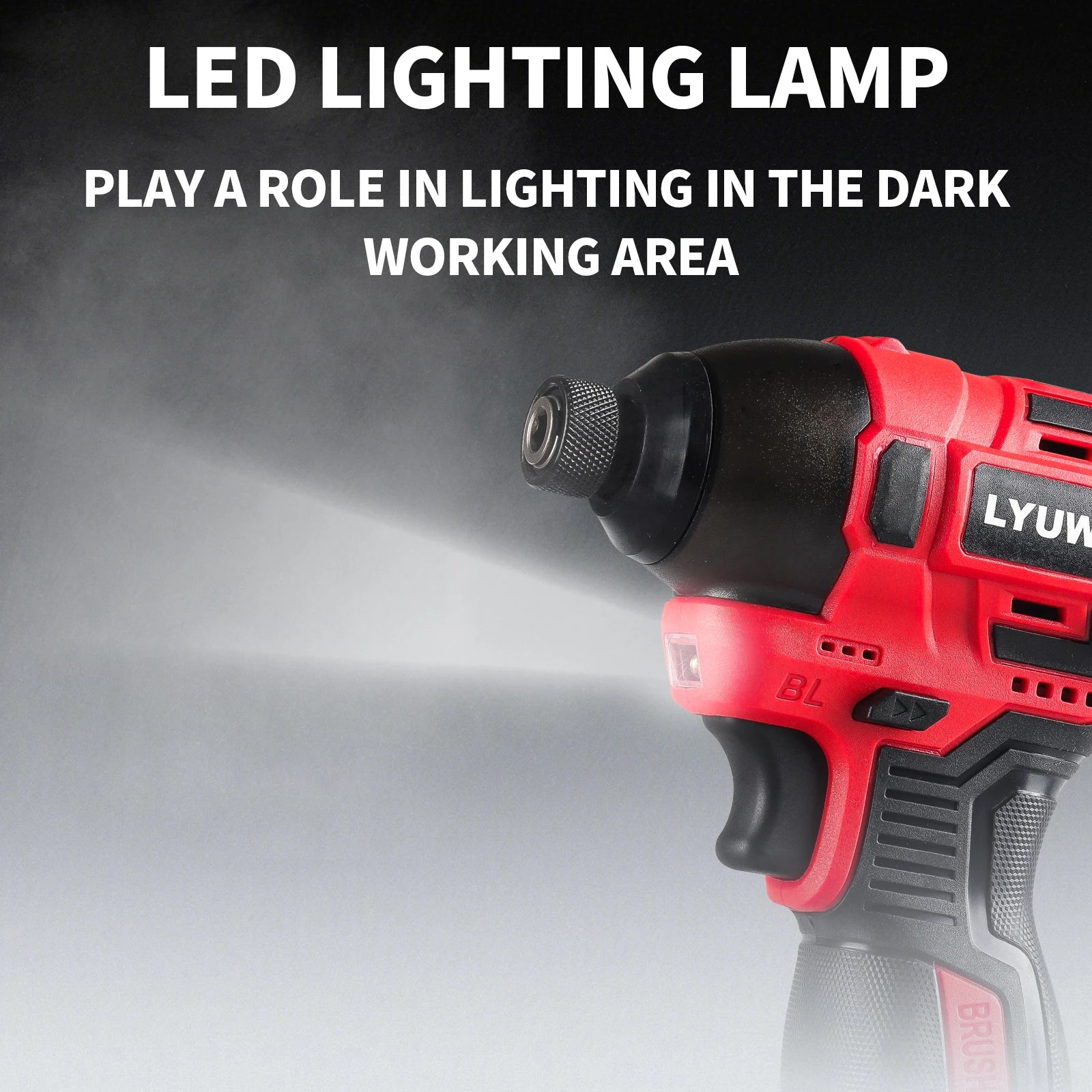 21V LYUWO Cordless Electric Screwdriver/Impact Wrench: Brushless, Rechargeable, LED Light, Fits Makita Battery