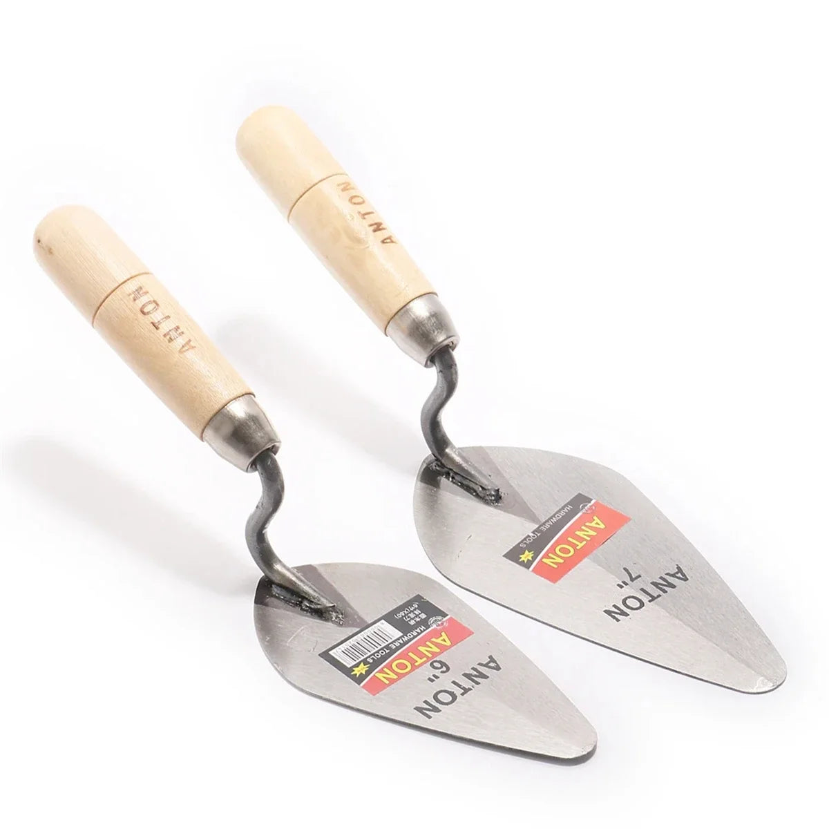Carbon Steel Plastering Trowel 6 inch 7 inch Pointed Bricklaying Knife Round Wooden Handle Trowel Wall Brick Trowel Mason Tools