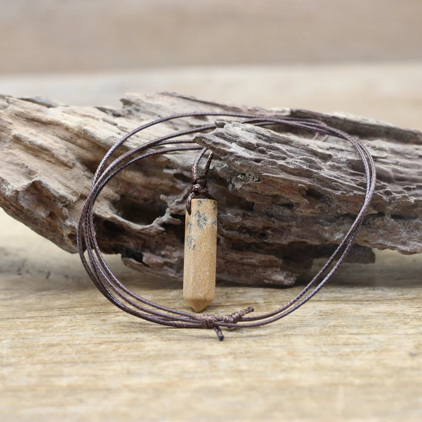 Hexagonal Natural Quartz Stone Necklace