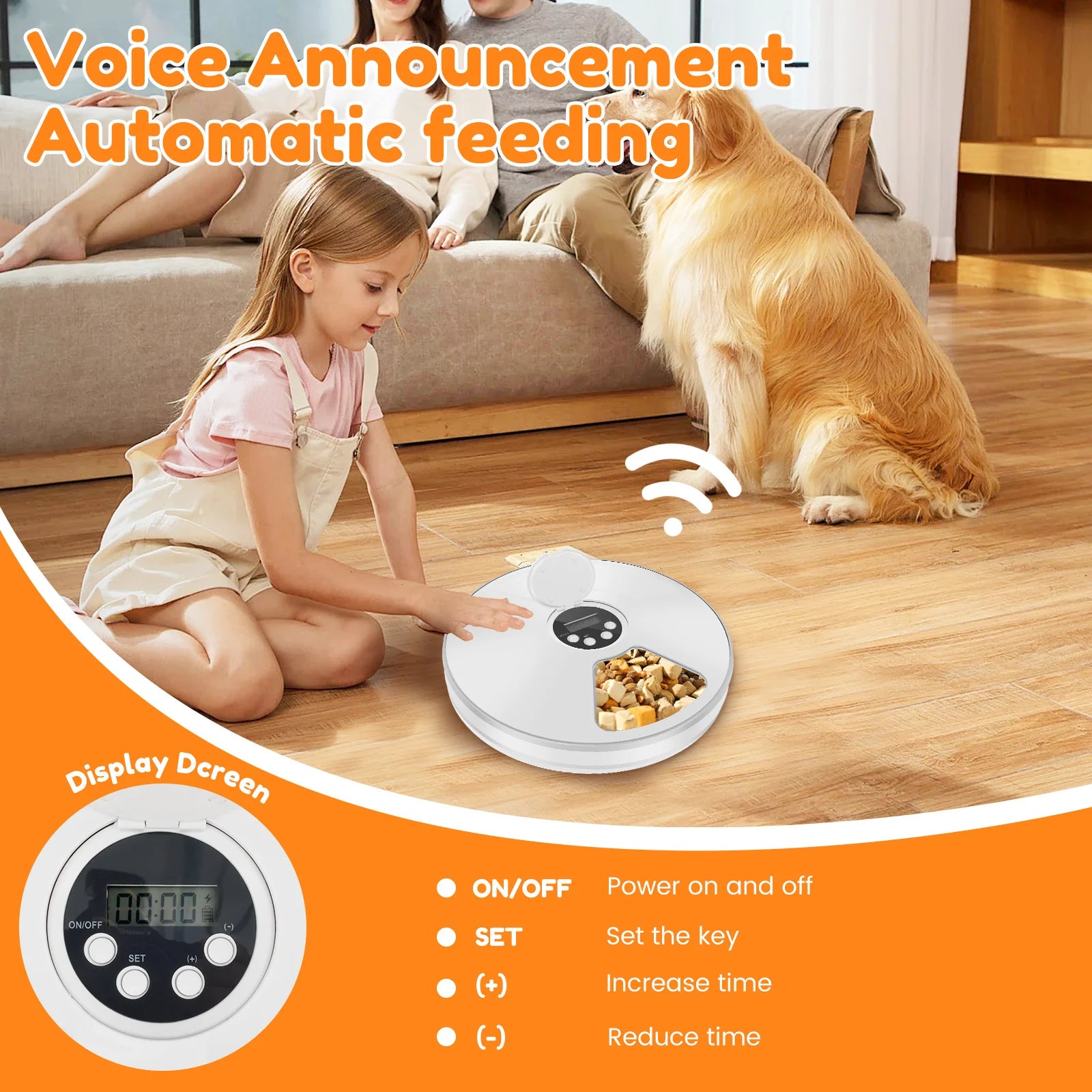 Pet Automatic Timing Feeder Intelligent Pet Feeder with Timer 6 Meals Pet Dry Wet Food Dispenser Automatic Pet Bowl Supplies - Daisan Mart