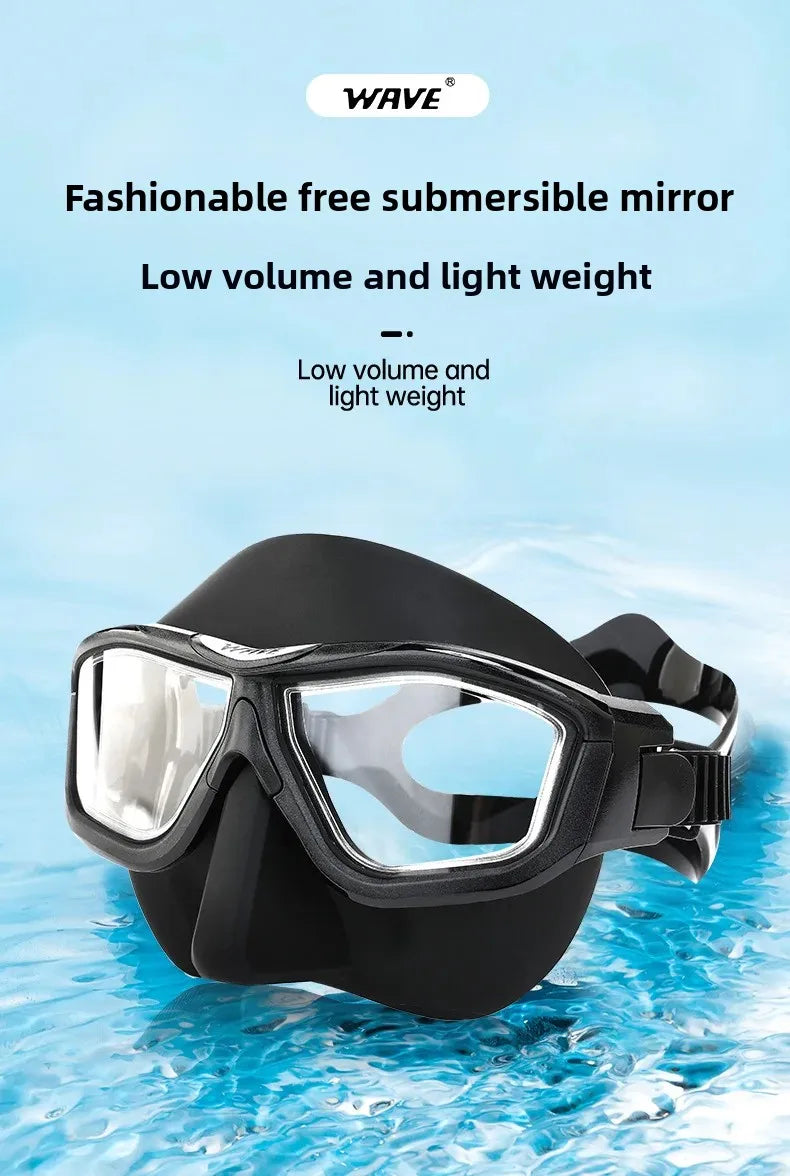 Professi onal Anti-fog HD Large Frame Lens Freediving Snorkeling Eq uipment Scuba Full Face Large Frame Diving   Goggles