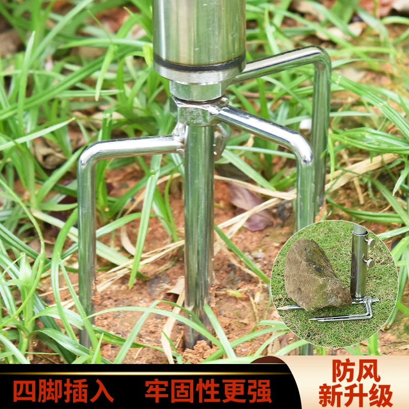 Ô Câu Cá Inox Chịu Lực, Chân Đế 4 Chân Chống Gió