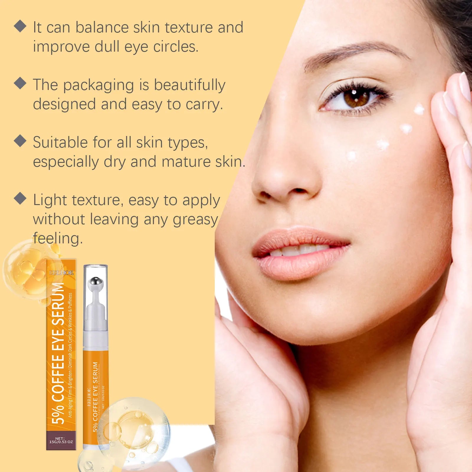 Collagen Anti-Wrinkle Eye Serum Reduces Dark Circles and Puffiness
