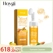 Hoygi Turmeric Facial Cleanser Natural Organic Gentle Formula Deep Cleanse Oil-Control Anti-Oxidant Brightening All Skin Types