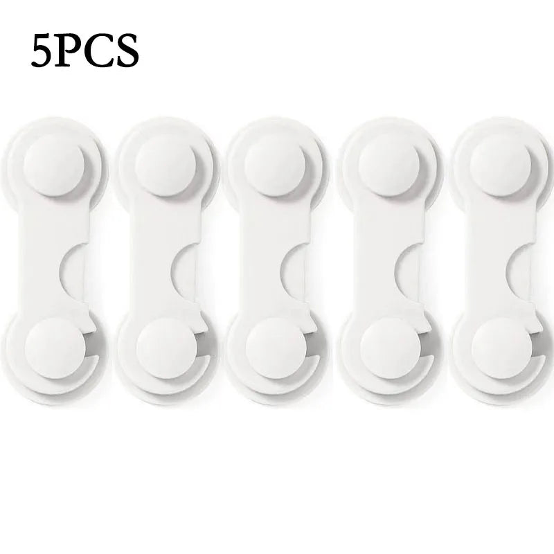 Multi-function Security Protection Locks Baby Safety Cabinet Drawer Door Buckle Home White Toilet Refrigerator Lock 5Pcs/Lot - Daisan Mart