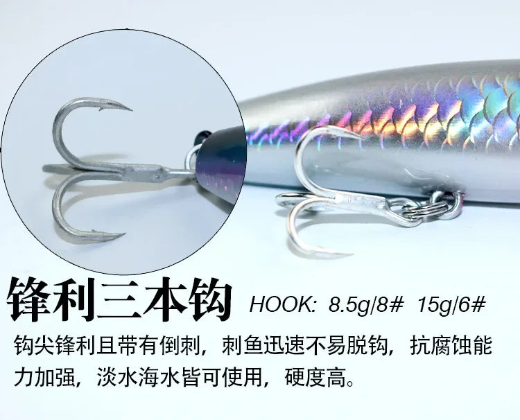 Mồi Giả Câu Cá MUKUN Popper Nổi 8.5-30g