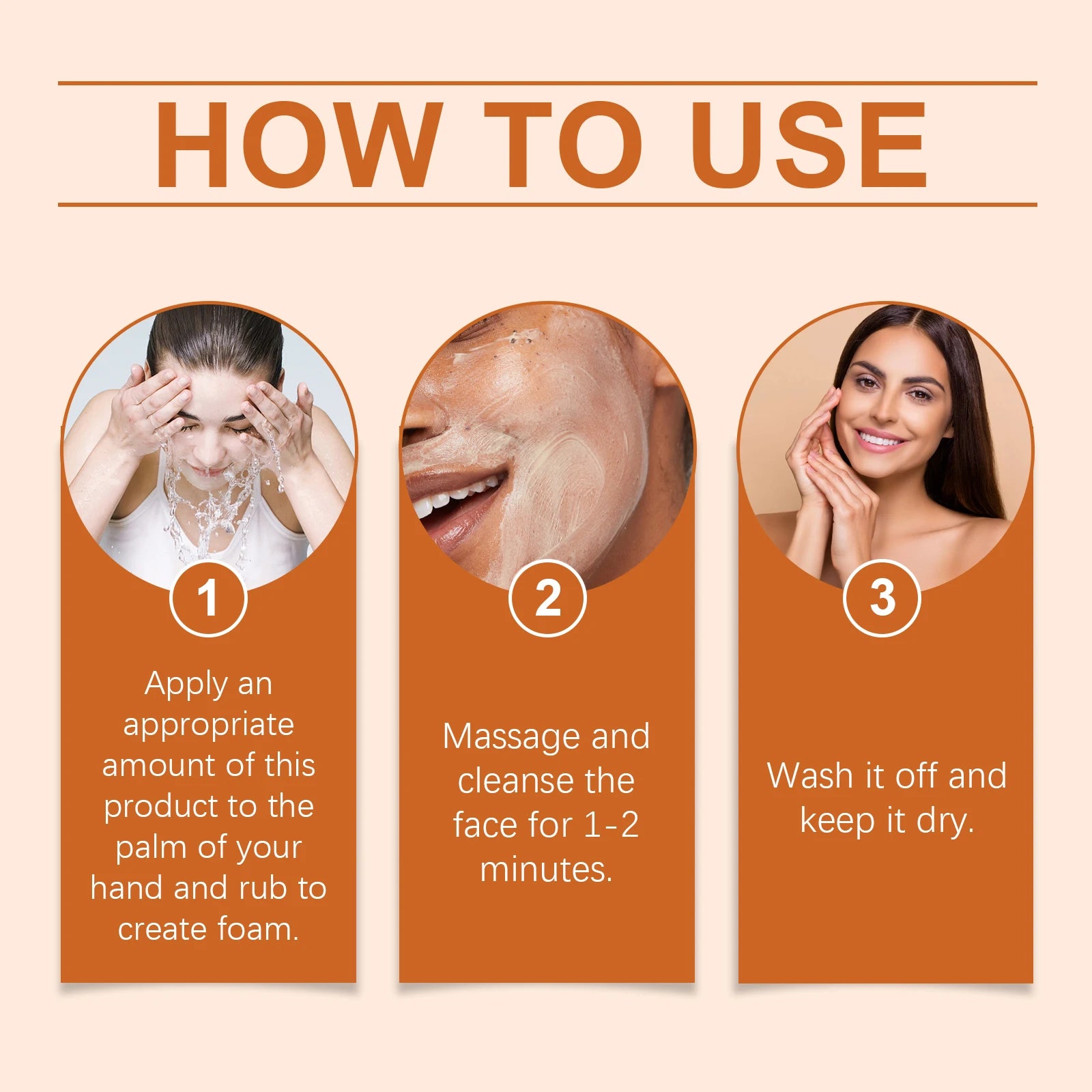 Exfoliating Papaya Cleanser Lotion Cleaning Reduce Facial Dirt Improve Rough Skin Relieve Dullness Brightening Facial Cleanser