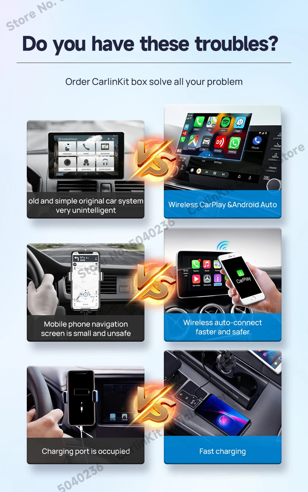 CarlinKit 5.0 4.0 3.0 CarPlay Wireless Dongle Activator Auto-connect For Audi Porshe Benz VW Volvo Toyota Plug&Play MP4 MP5 Play