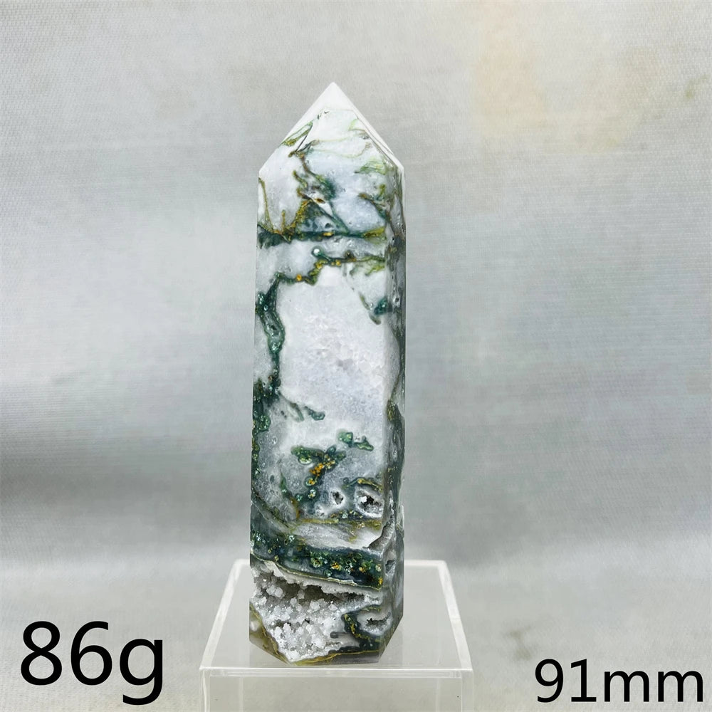 Natural Moss Agate Tower - Super Energy