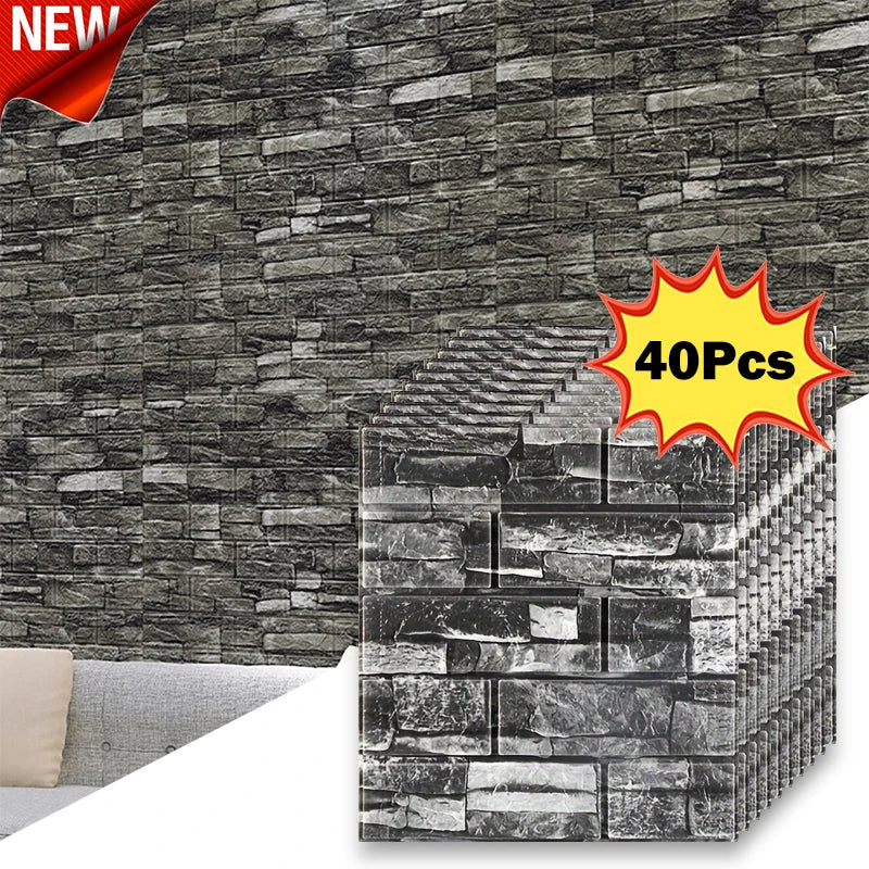 Giấy Dán Tường Gạch Giả Chống Ẩm 40 Tấm 38.5x35cm - Daisan Mart