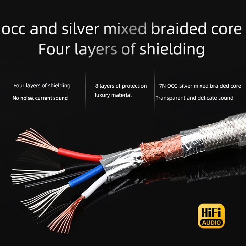 Hifi Upgrade USB Audio Cable Type A to Type B, A-C,C-B, C-C USB Cable OCC Shielded Audio Cable for DAC