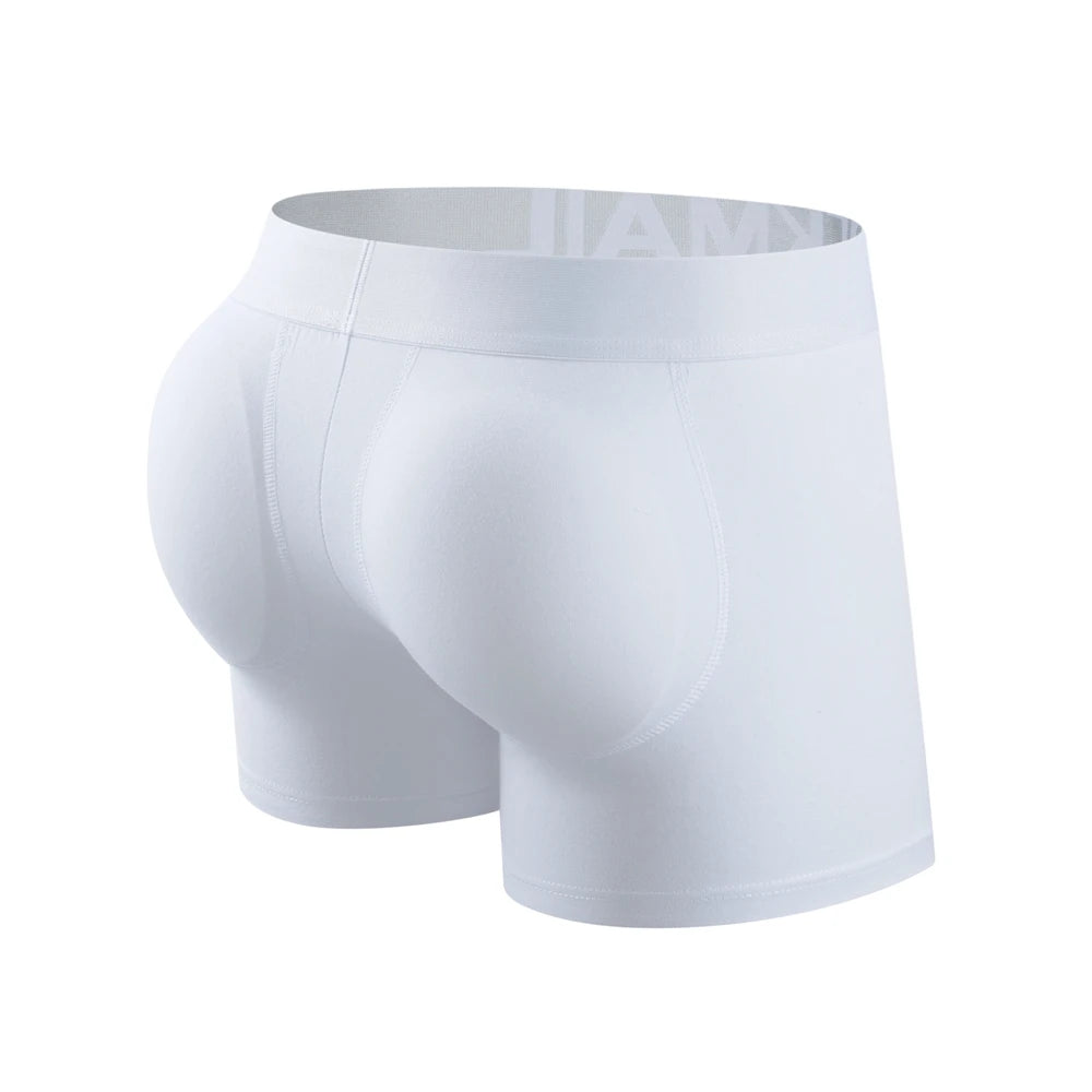 Men's Breathable Cotton Padded Butt Underwear with Removable Pads
