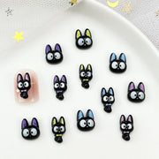 50pcs Resin Mini Colorful Cartoon Halloween Black Cat Flat back Figurines Nail Art DIY Scrapbooks Accessories Crafts