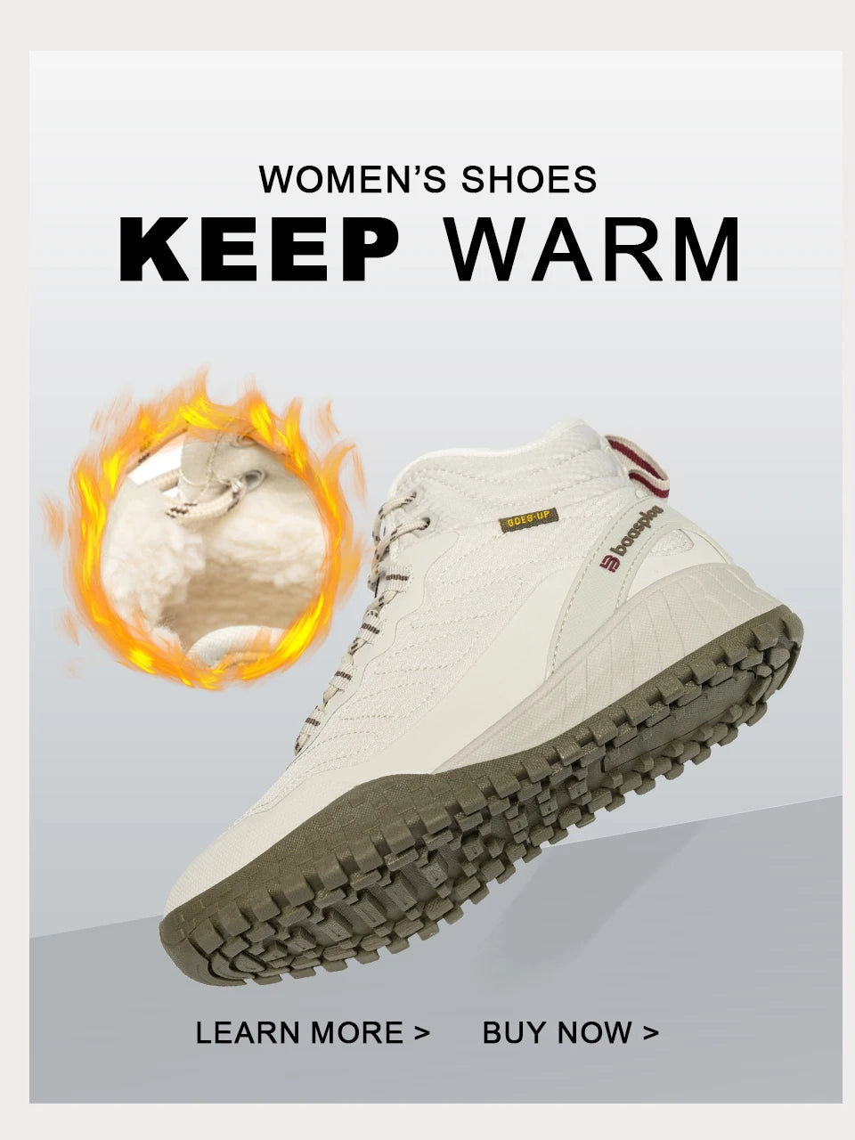 Giày Boot Nữ Baasploa Lót Lông Ấm Chống Trượt, Chống Nước