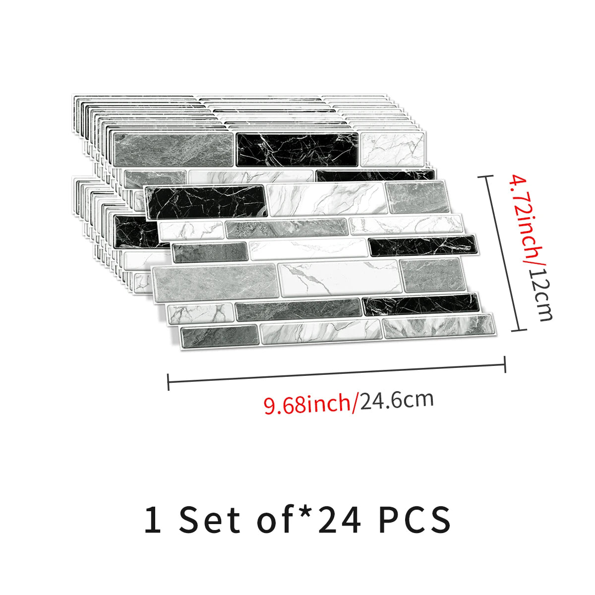 Miếng Dán Tường Vân Đá Chống Nước Dán Bếp 12/24/48pcs