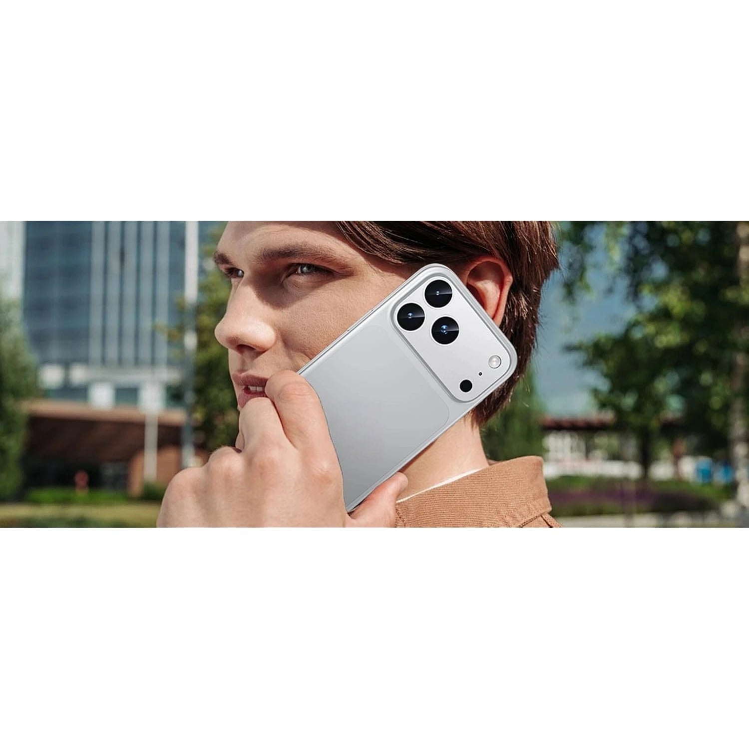 For iPhone17 Pro Max Mobile Phone Camera Lens Protector - [Strong Adhesion] Metal Aluminum Alloy Tempered Glass, Silver Titanium