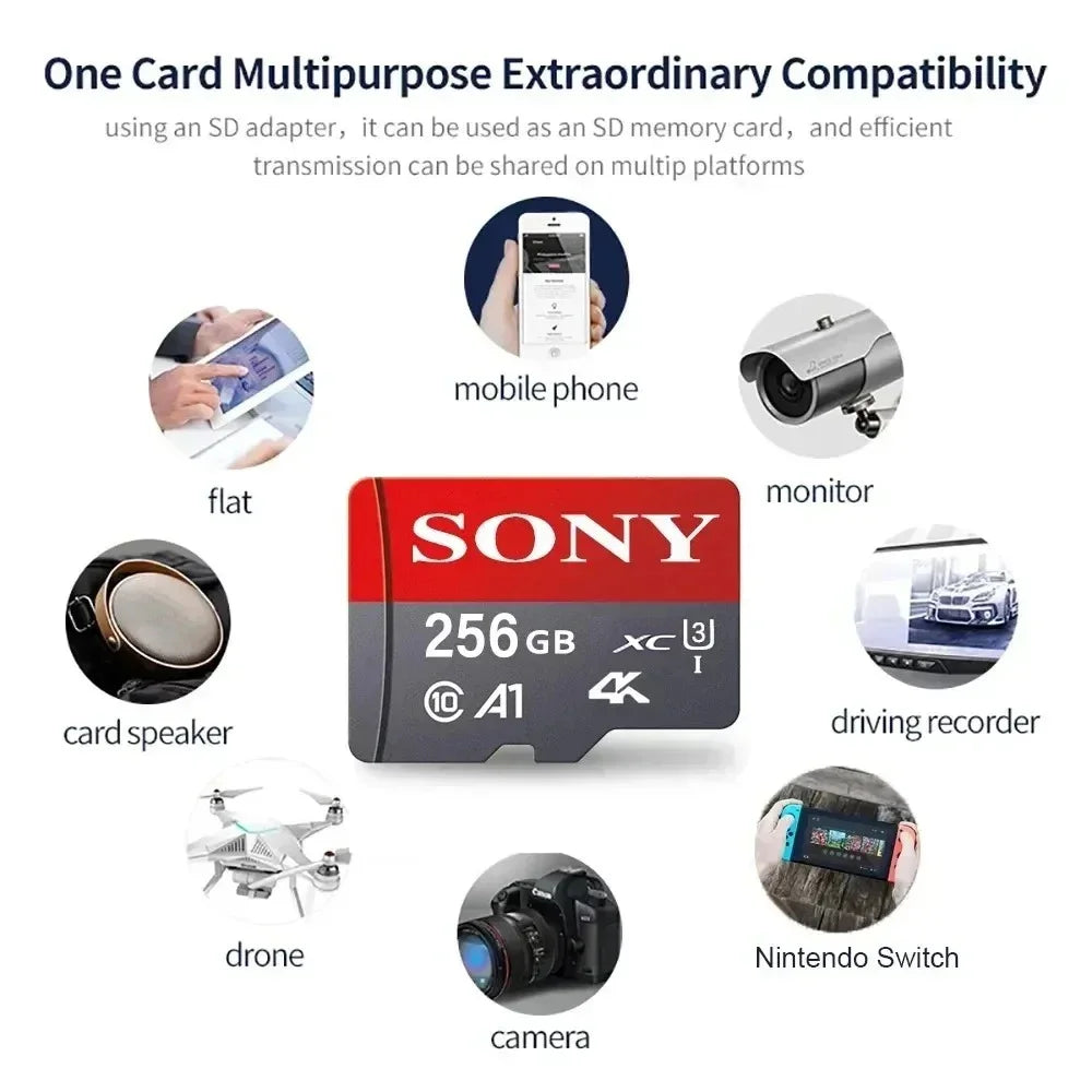 SONY Micro SD 1TB-256GB U3 4K Super Speed ​​Memory Card