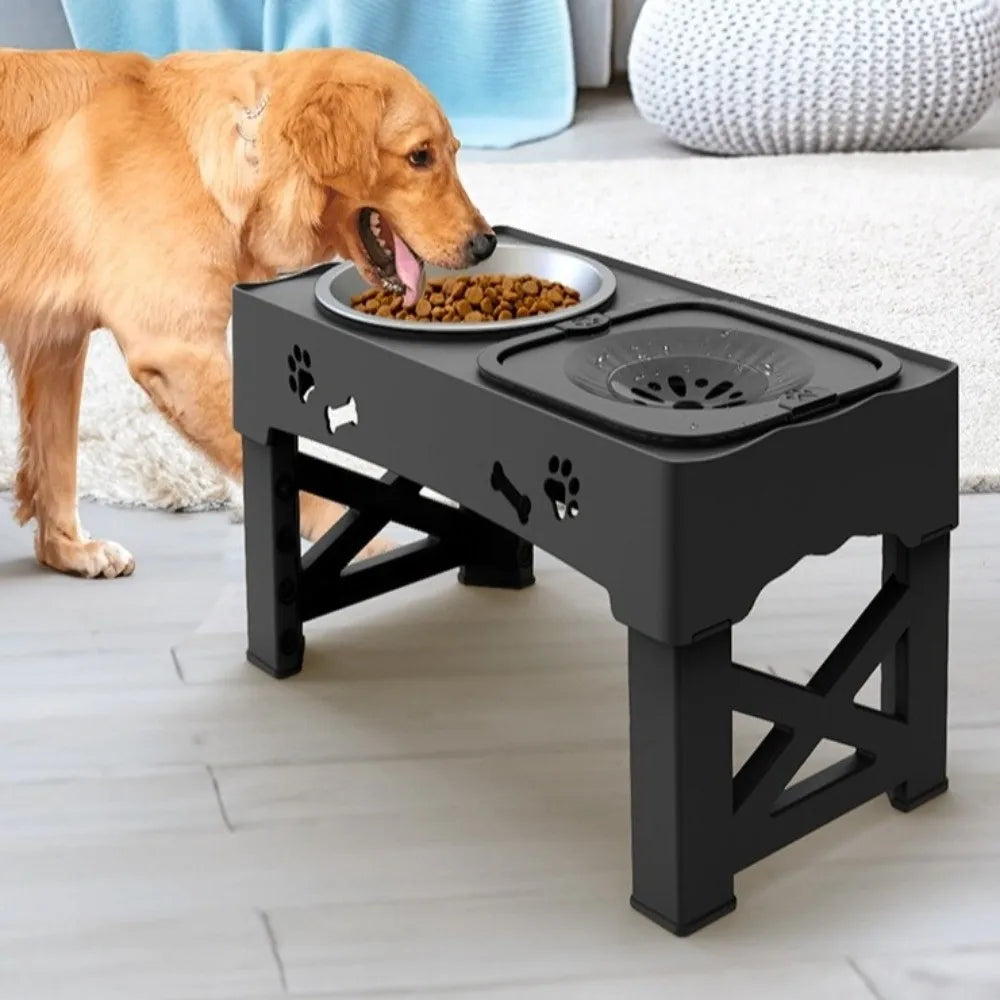 3 in 1 Pet Feeder Anti-Slip Foldable Stand Slow Feeder Bowl Anti-Spill Adjustable Height Elevated Dog Bowls - Daisan Mart
