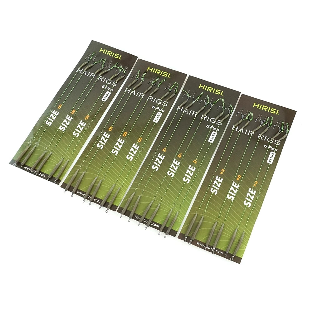 Lưỡi Câu Cá Chép HIRISI Thép Carbon, Dây Bện, Có Ngạnh