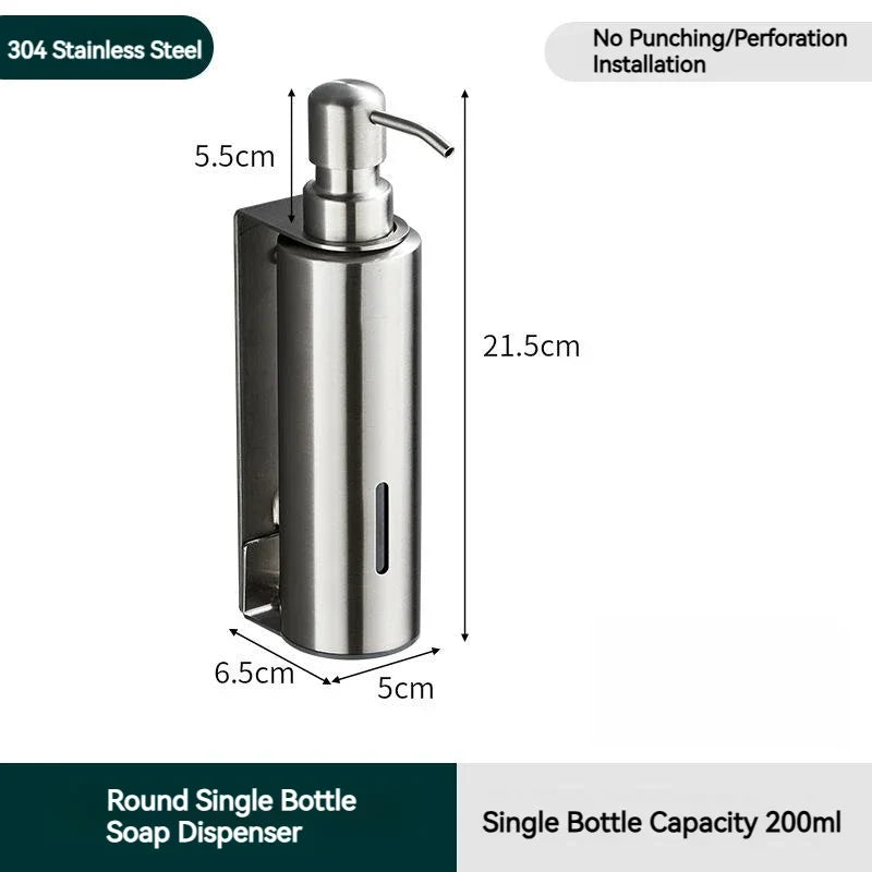 Bình Xà Phòng Inox 200ml Treo Tường Hiện Đại - Daisan Mart