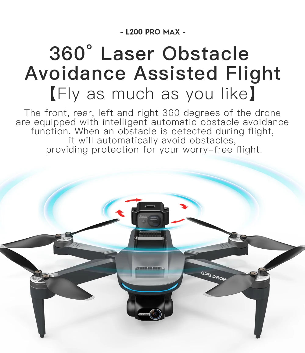 L200 Pro Max 5000M GPS Drone 8K Professional HD Camera FPV Dron 2-Axis Gimbal Foldable Obstacle Avoidance RC Quadcopter VS L600
