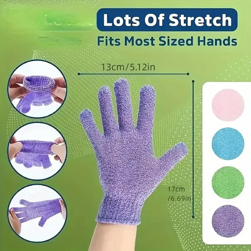 5/10 New Pieces Exfoliating Bath Gloves Double Sided Bath Gloves for Beauty Spa Massage Skin Shower Scrubber Bathing Accessories