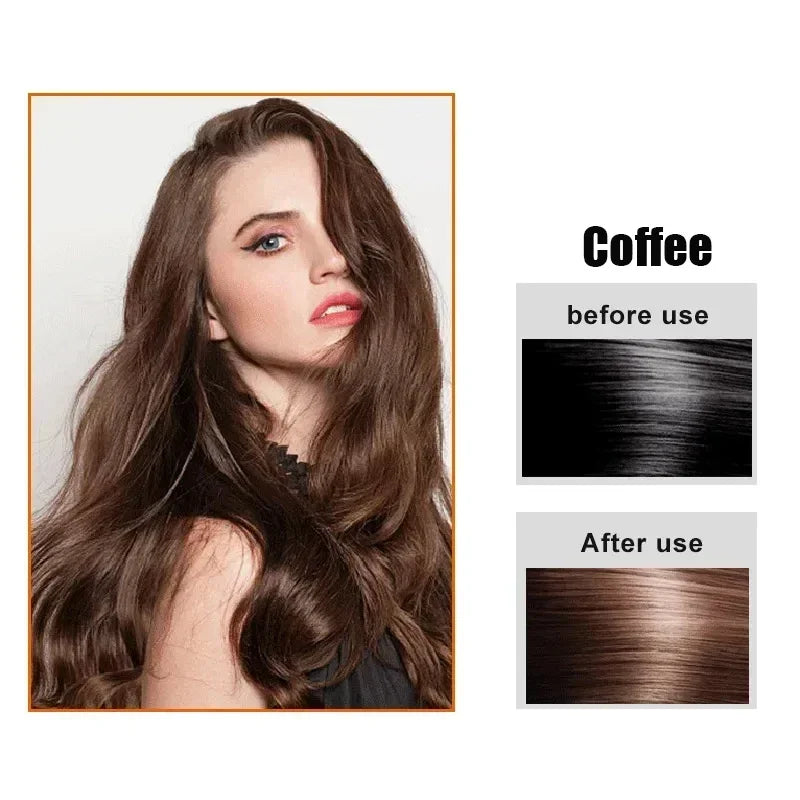 7-Color Herbal Hair Dye Shampoo, Gentle &amp; Long-Lasting