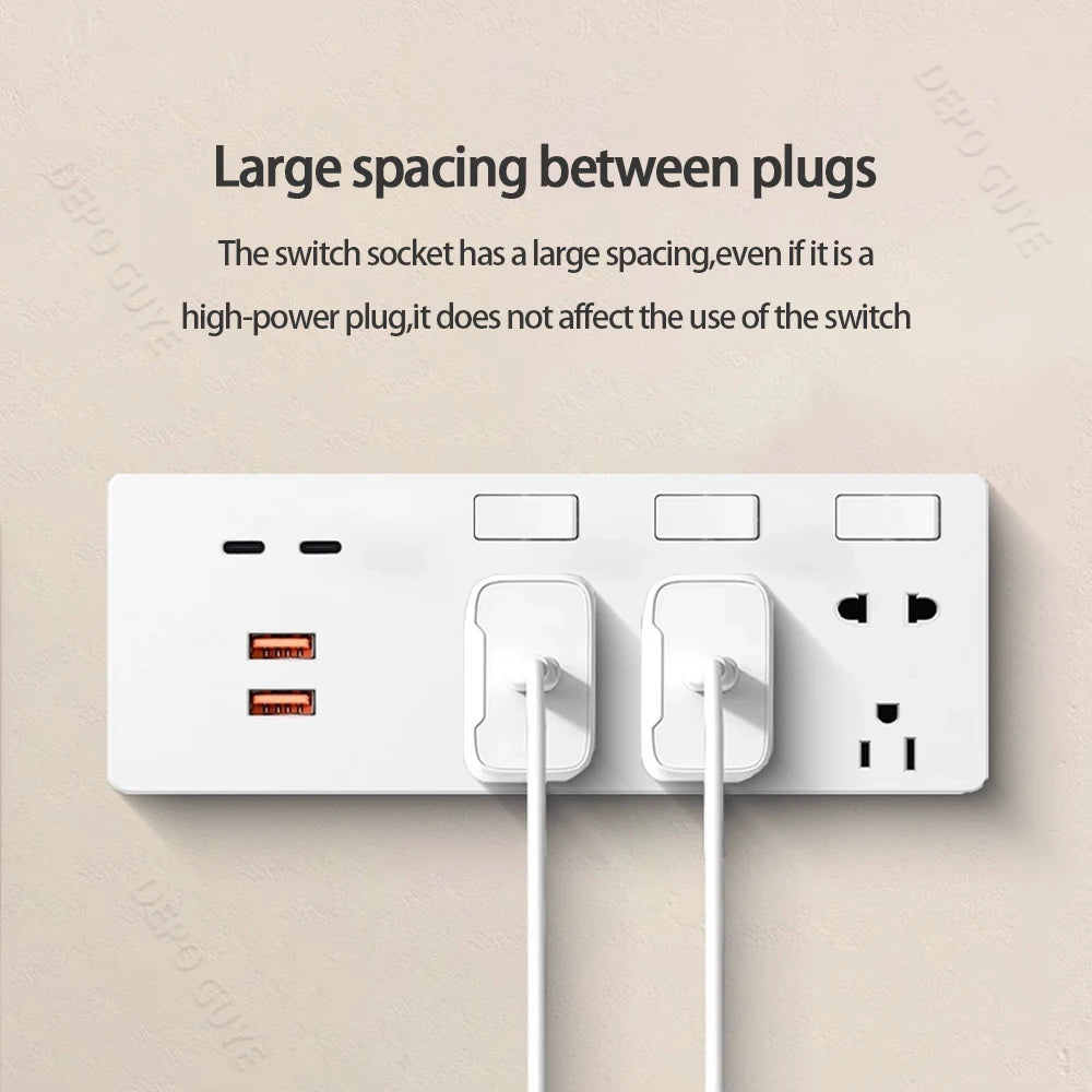 Ổ Cắm Đa Năng 65W Sạc Nhanh USB Chuẩn Mỹ-Mexico