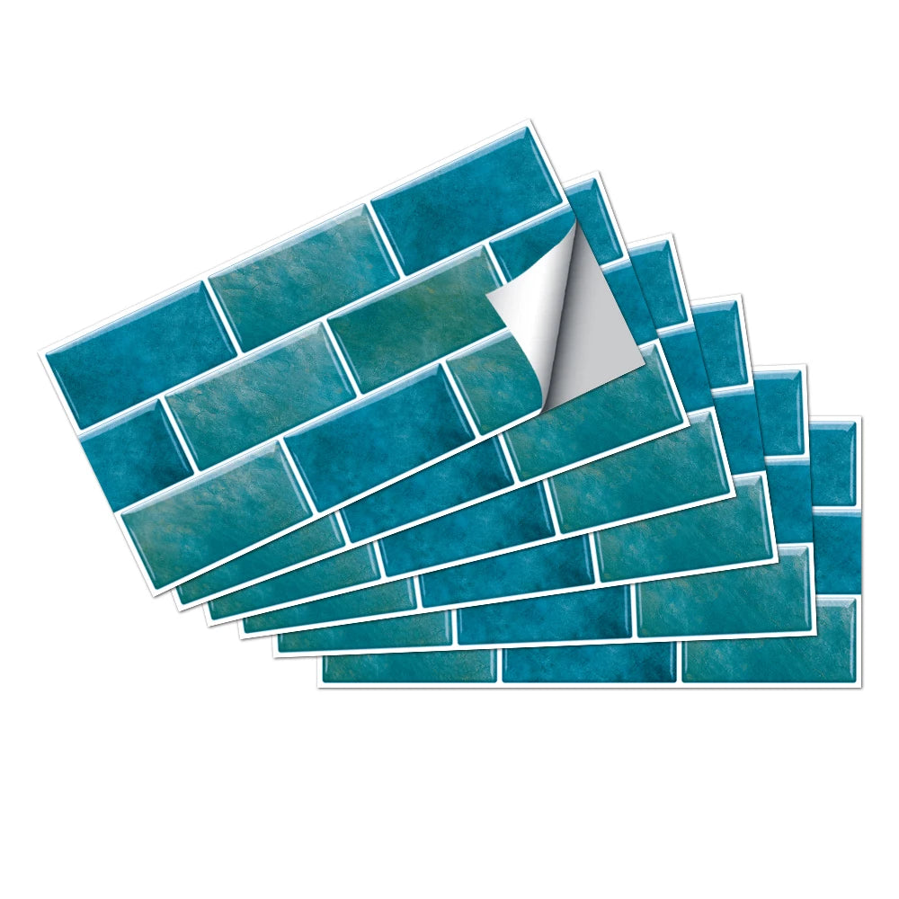 Wallpaper Ceramic Marble Colorful 3D Bathroom Waterproof Kitchen Oil-proof Wall Decal Decorative Tile Stickers Self-adhesive PVC