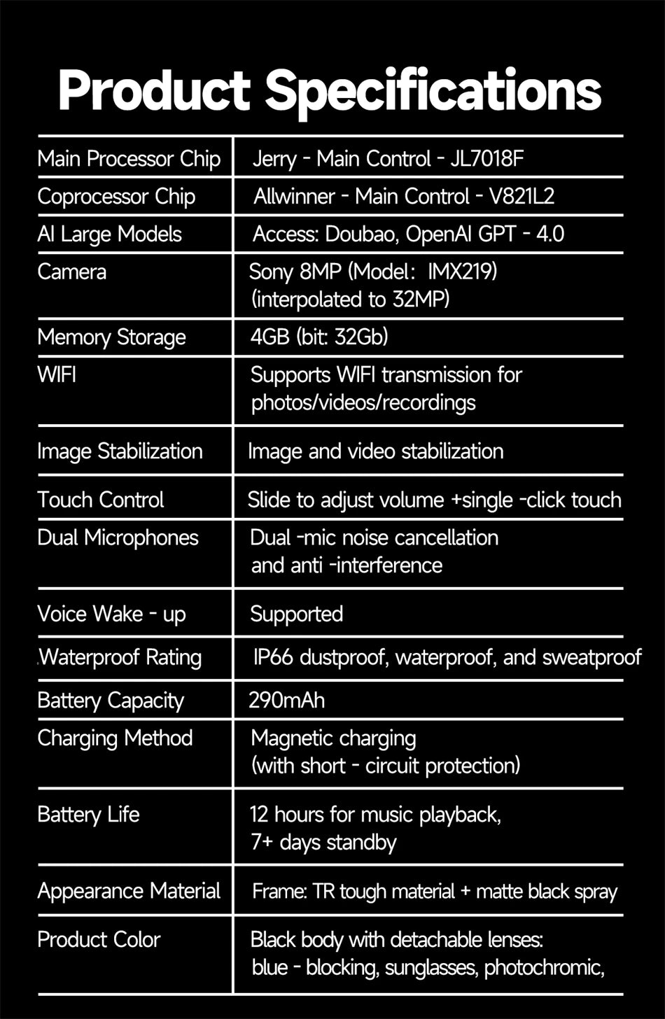 LIGE 4K AI Smart Glasses - Photography, Calling, Entertainment