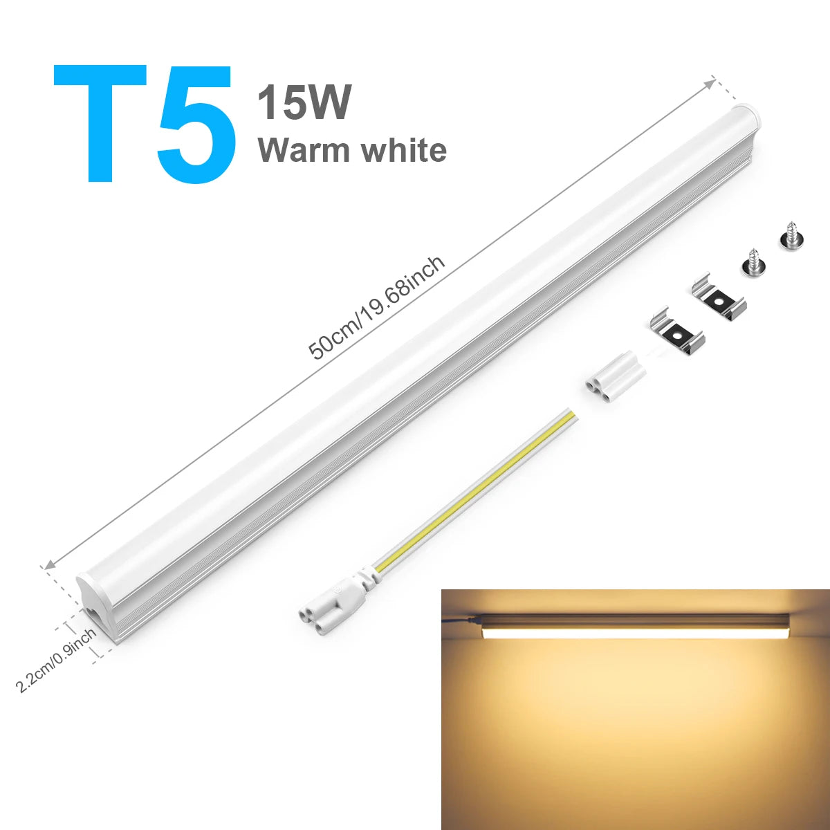Super Bright 50cm T5/T8 LED Lights for Factories, Kitchens, Garages